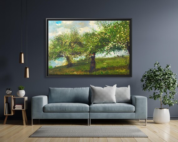 Winslow Homer Girl Picking Apple Blossoms Winslow Homer Painting Huge Home Decor Wall Art Winslow Homer Countryside Wall Art Winslow Homer