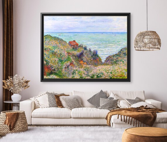 Claude Monet Cabin of the Customs Watch Claude Monet Painting Famous Wall Art Monet Canvas Print Famous Artwork Claude Monet Sea Wall Art