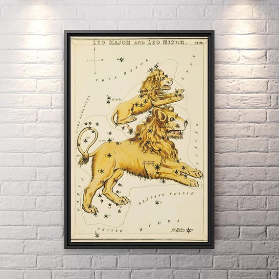 Sidney Hall Leo Wall Art Sidney Hall Huge Canvas Home Decor Astrology Canvas Print Leo Astrological Sign Wall Art Horoscope Leo Painting