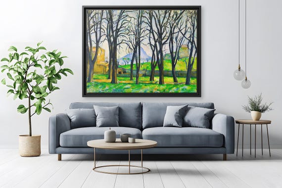 Paul Cézanne Chestnut Trees at Jas de Bouffan Paul Cezanne Painting Famous Landscape Painting Paul Cezanne Wall Art Impressionism Landscape