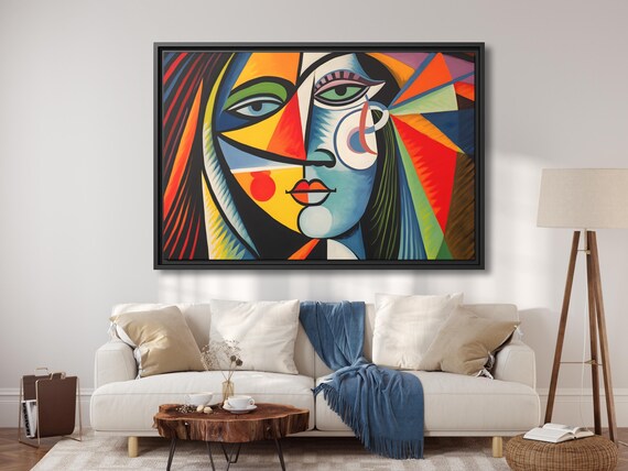 Wall Art Picasso Pint Modern Cubism Painting Picasso Canvas Big Painting Cubism Picasso Modern Cubist Wall Art New Homeowner Gift Print Idea