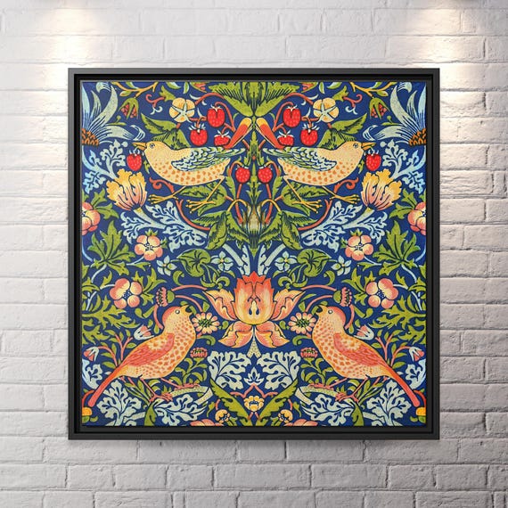 William Morris Strawberry Thief Pattern Famous Painting William Morris Pattern Print Huge Canvas Home Decor Victorian Wall Art Nouveau Print
