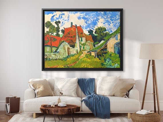 Vincent Van Gogh Street in Auvers sur Oise Van Gogh Wall Art Impressionism Van Gogh Canvas Print Van Gogh Art Famous Landscape Painting