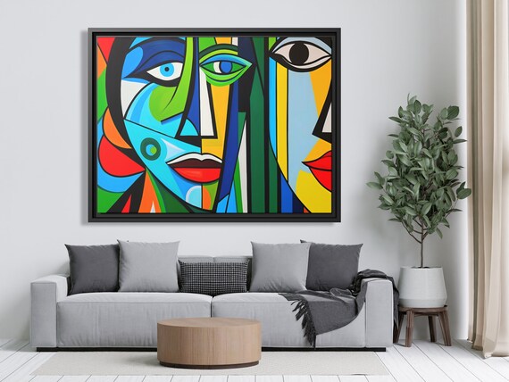 Wall Art Picasso Pint Modern Cubism Painting Picasso Canvas Big Painting Pop Culture Poster Picasso Cubist Wall Art New Homeowner Gift Print
