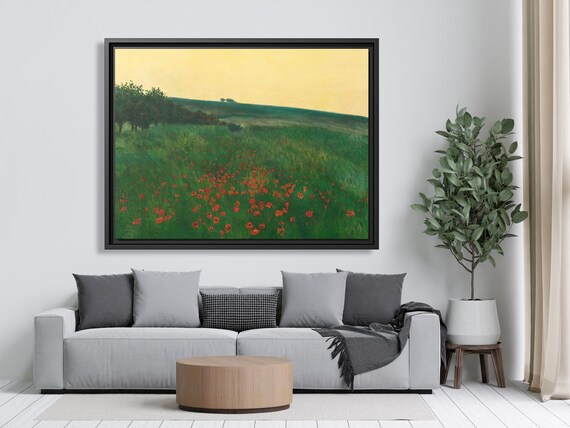 Frantisek Kavan Red Poppies Frantisek Kavan Art Rustic Landscape Print Poppies Field Wall Art Landscape Green Field Print Vintage Landscape