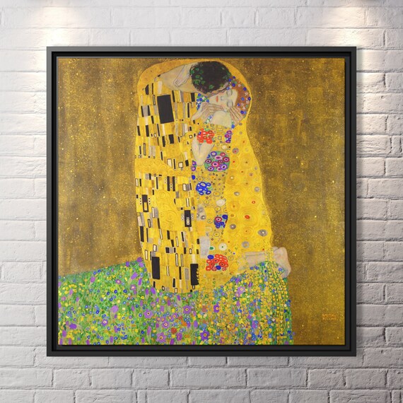 Gustav Klimt Print The Kiss Klimt Famous Artwork Gustav Klimt Canvas Kiss Poster Gustav Klimt Print Flowers Klimt Art Romantic Painting