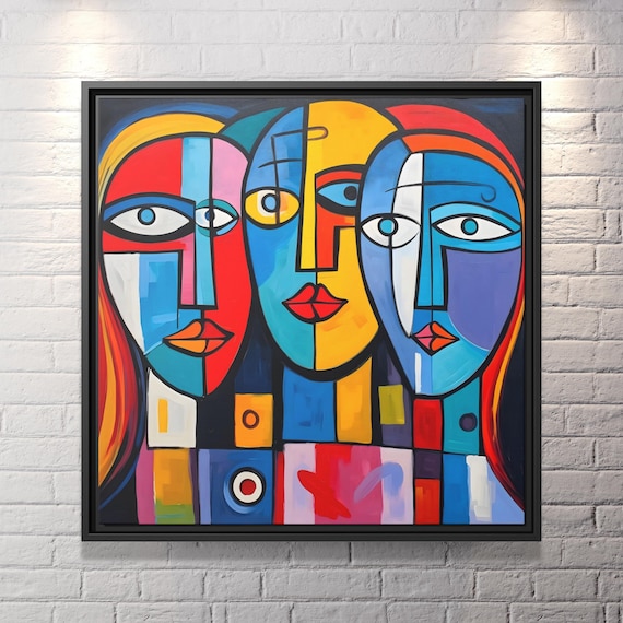 Wall Art Picasso Pint Modern Cubism Painting Picasso Canvas Big Painting Pop Culture Poster Picasso Cubist Wall Art New Homeowner Gift Print