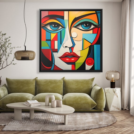 Wall Art Picasso Pint Modern Cubism Painting Picasso Canvas Big Painting Pop Culture Poster Picasso Cubist Wall Art New Homeowner Gift Print