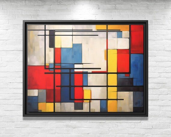 Mondrian Wall Art Dutch Painting Piet Mondrian Art De Stijl Painting Mondrian Dutch Art Large Abstract Painting Mondrian Print Abstract Art