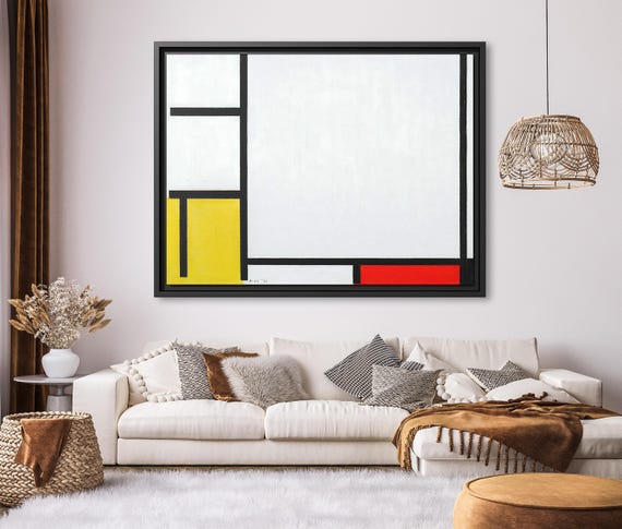 Piet Mondrian Wall Art Abstract Painting Mondrian Dutch Painting Famous Abstract Art Mondrian Composition Print De Stijl Abstract Art Work