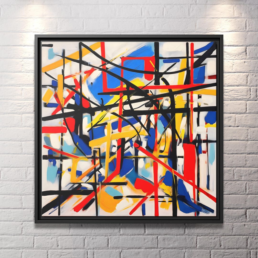 Piet Mondrian Wall Art Large Abstract Painting Mondrian Dutch