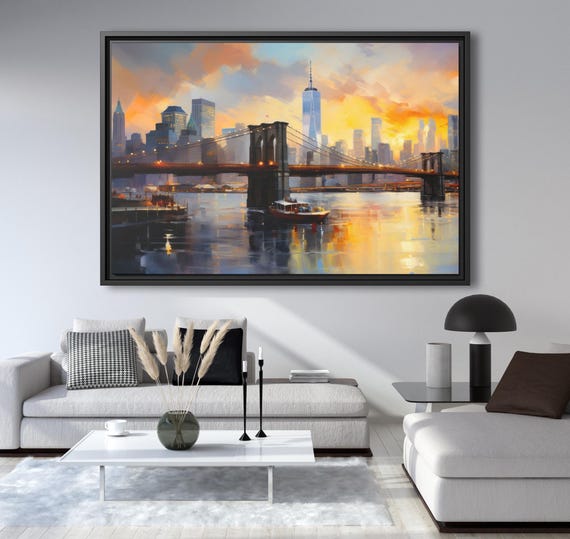 Abstract New York Canvas NYC Painting New York Manhattan Painting New York Landscape Manhattan Wall Art Skyline Painting NYC Wall Art NYC