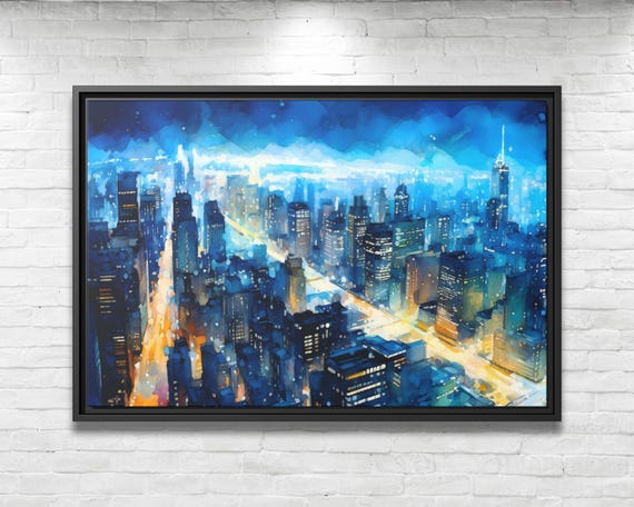 Abstract New York Canvas NYC Painting New York Manhattan Painting New York Landscape Manhattan Wall Art Skyline Painting NYC Wall Art NYC