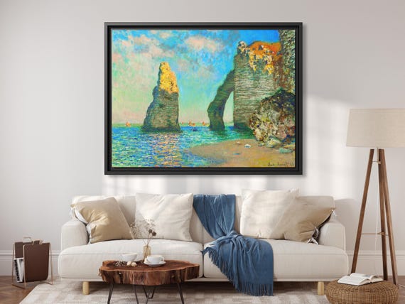 Claude Monet The Cliffs at Etretat Claude Monet Painting Monet Artwork Sea Painting Ocean Wall Art Sea Cliffs Artwork Beach Canvas Print