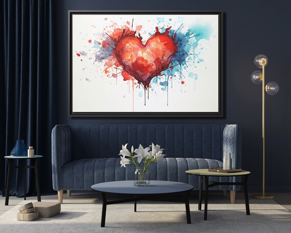 Wall Art Banksy Street Art Graffiti Heart Art Romantic Painting Colorful Hearts Graffiti Painting Banksy Artwork Heart Painting Large Banksy