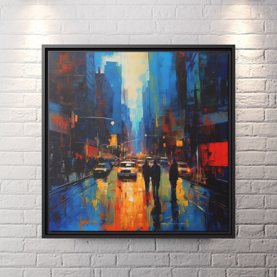 Abstract New York Canvas NYC Painting New York Manhattan Painting New York Landscape Manhattan Wall Art Skyline Painting NYC Wall Art NYC
