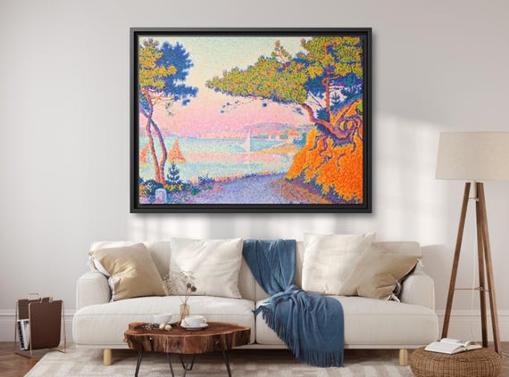 Paul Signac Golfe-Juan Paul Signac Painting Sea Paul Signac Pink Cloud Signac Artwork Famous Art Print Paul Signac Pointillist Painting