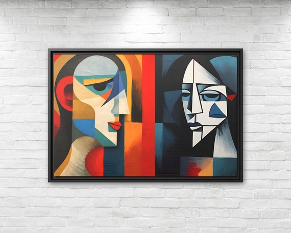 Wall Art Picasso Pint Modern Cubism Painting Picasso Canvas Big Painting Pop Culture Poster Picasso Cubist Wall Art New Homeowner Gift Print