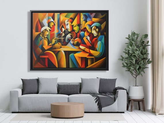 Wall Art Picasso Pint Modern Cubism Painting Picasso Canvas Big Painting Pop Culture Poster Picasso Cubist Wall Art New Homeowner Gift Print