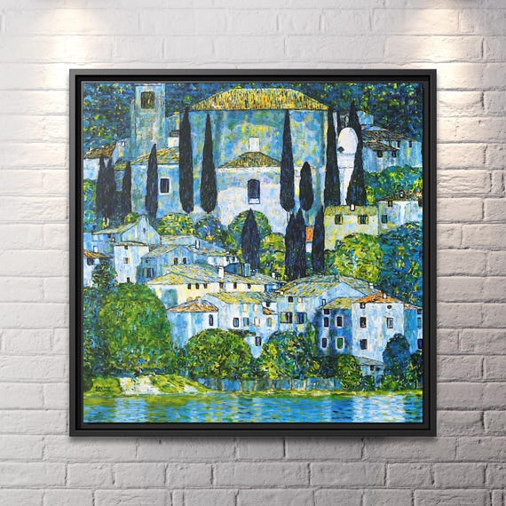 Gustav Klimt Kirche in Cassone 1913 Gustav Klimt Famous Painting Klimt Art Print Huge Canvas Home Decor Kirche in Cassone Gustav Klimt Print