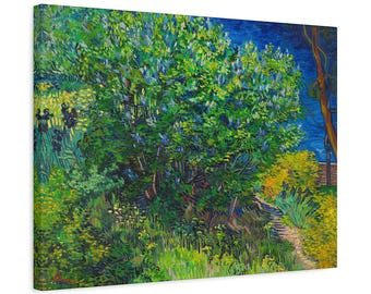 Vincent Van Gogh Lilac Bush Van Gogh Wall Art Impressionism Van Gogh Canvas Print Van Gogh  Lilac Bush Wall Art Landscape Provence Art