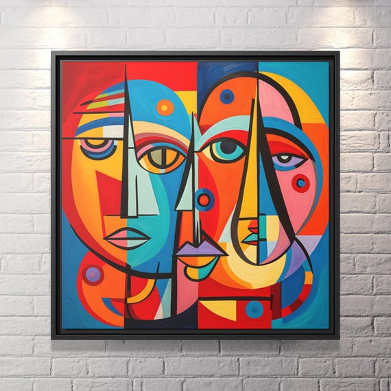 Wall Art Picasso Pint Modern Cubism Painting Picasso Canvas Big Painting Pop Culture Poster Picasso Cubist Wall Art New Homeowner Gift Print
