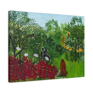 Henri Rousseau Tropical Forest with Monkeys Henri Rousseau Famous Painting Henri Rousseau Print Wall Art Henri Rousseau Famous Artwork