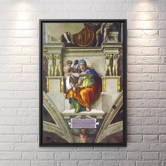 Delphic Sibyl Michelangelo Buonarroti Delphic Sibyl Painting Michelangelo Wall Art Renaissance Painting Famous Artwork Renaissance Art Print