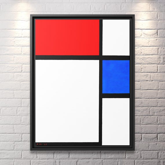 Piet Mondrian Wall Art Abstract Painting Mondrian Dutch Painting Famous Abstract Art Mondrian Composition Print De Stijl Abstract Art Work