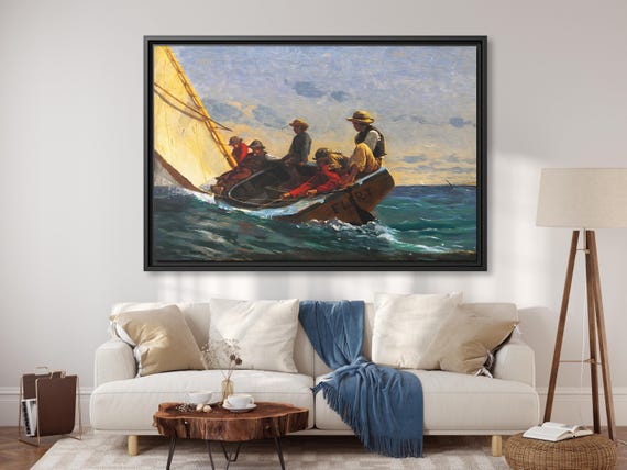 Winslow Homer The Flirt Winslow Homer Artwork Sea Painting Ocean Wall Art Sea Winslow Homer Painting Sea Canvas Ocean Scenic Print Ship Art
