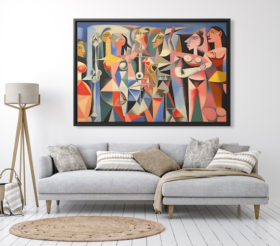 Wall Art Picasso Pint Modern Cubism Painting Picasso Canvas Big Painting Pop Culture Poster Picasso Cubist Wall Art New Homeowner Gift Print