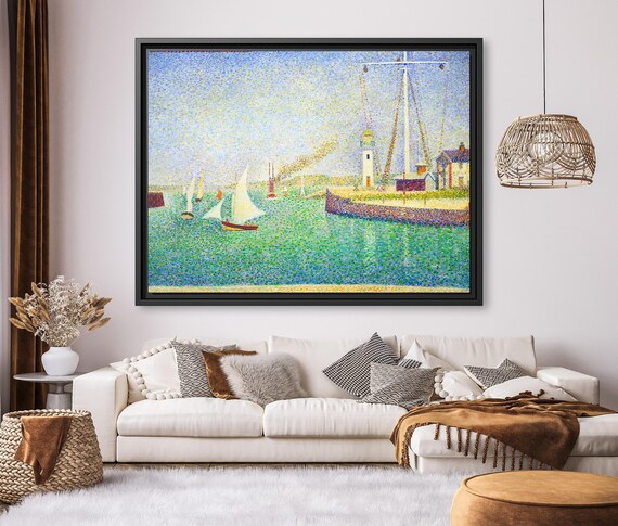 Georges Seurat Entrance of The Port of Honfleur Georges Seurat Painting Impressionism Wall Art Impressionist Print Seurat Famous Painting