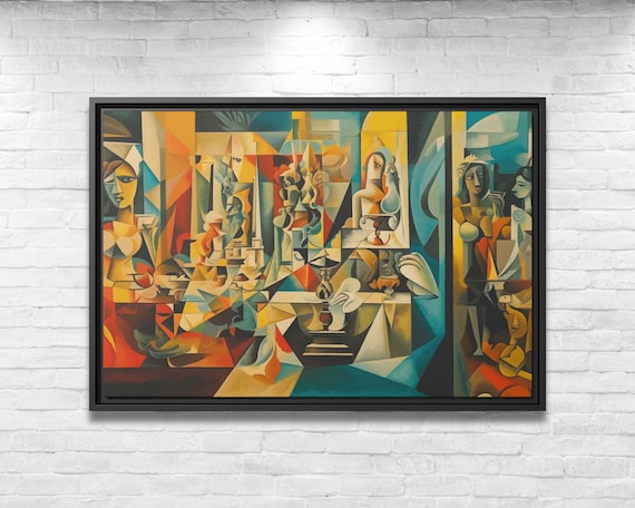 Wall Art Picasso Pint Modern Cubism Painting Picasso Canvas Big Painting Pop Culture Poster Picasso Cubist Wall Art New Homeowner Gift Print