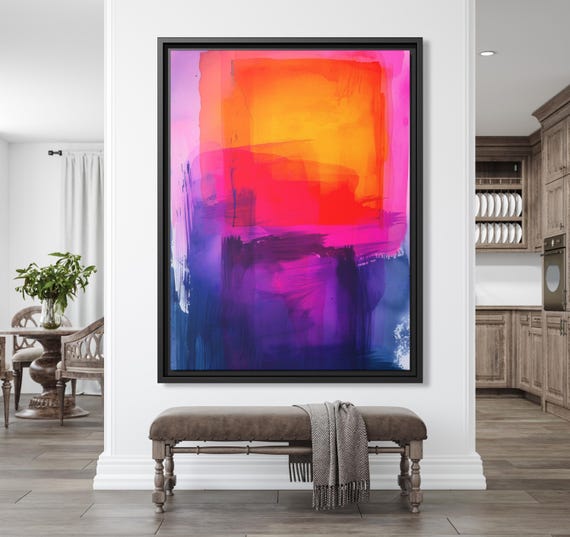 Mark Rothko Blue Pink Wall Art Vibrant Abstract Canvas Painting Rothko Print Gift Bold Expressionist Wall Art for Modern Decor Rothko Canvas