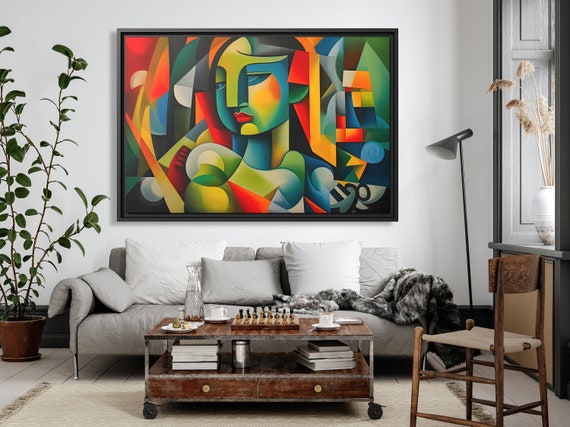 Wall Art Picasso Pint Modern Cubism Painting Picasso Canvas Big Painting Pop Culture Poster Picasso Cubist Wall Art New Homeowner Gift Print