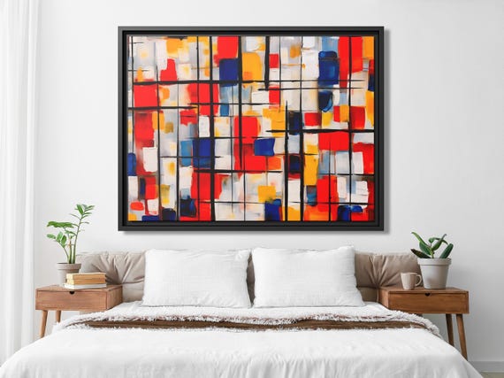 Mondrian Wall Art Dutch Painting Piet Mondrian Art De Stijl Painting Mondrian Dutch Art Large Abstract Painting Mondrian Print Abstract Art