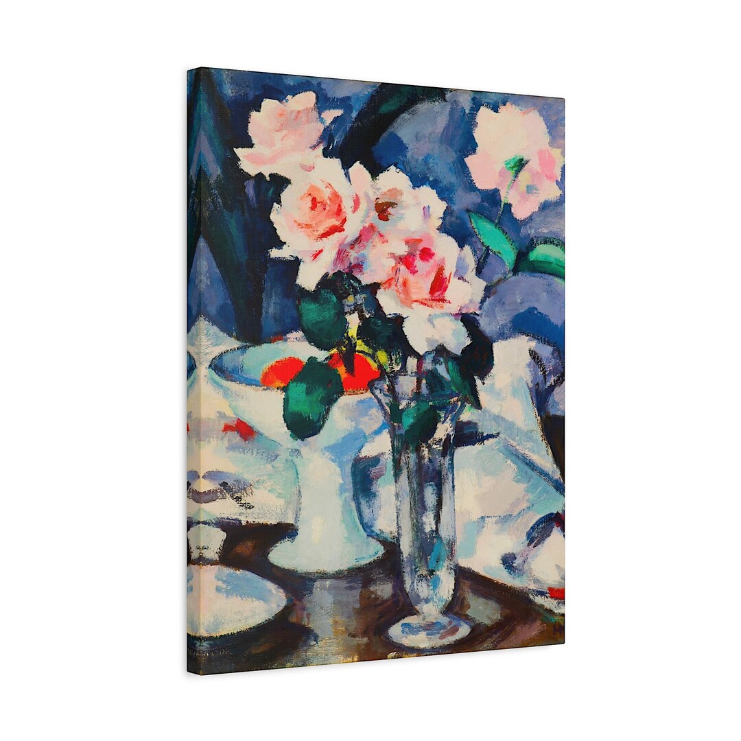 Matisse Roses Henri Matisse Pink Roses in a Glass Vase Henri Matisse Canvas Print ...