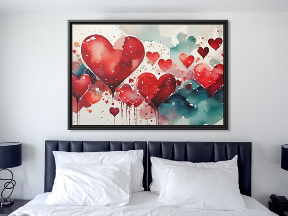 Wall Art Banksy Street Art Graffiti Heart Art Romantic Painting Colorful Hearts Graffiti Painting Banksy Artwork Heart Painting Large Banksy