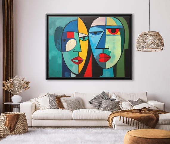 Wall Art Picasso Pint Modern Cubism Painting Picasso Canvas Big Painting Pop Culture Poster Picasso Cubist Wall Art New Homeowner Gift Print