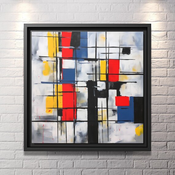 Piet Mondrian Wall Art Large Abstract Painting Mondrian Dutch Painting Famous Abstract Art Piet Mondrian Print De Stijl Abstract Art Work