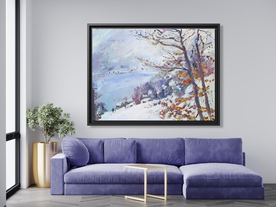Lovis Corinth Walchensee in Winter Lovis Corinth Winter Artwork Snowy Winter Print Farmhouse Winter Forest Painting Rustic Landscape Print