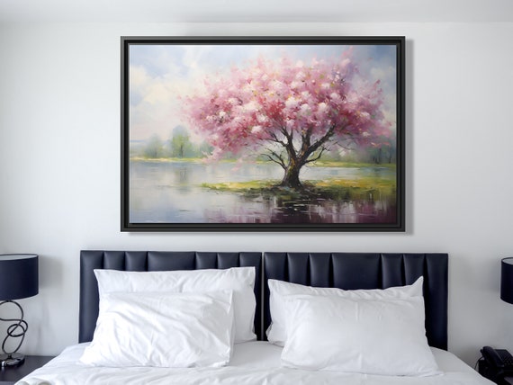 Japanese Cherry Blossom Print Japanese Landscape Wall Art Cherry Blossom Trees Poster Majestic Landscape Wall Art Cherry Blossom Painting