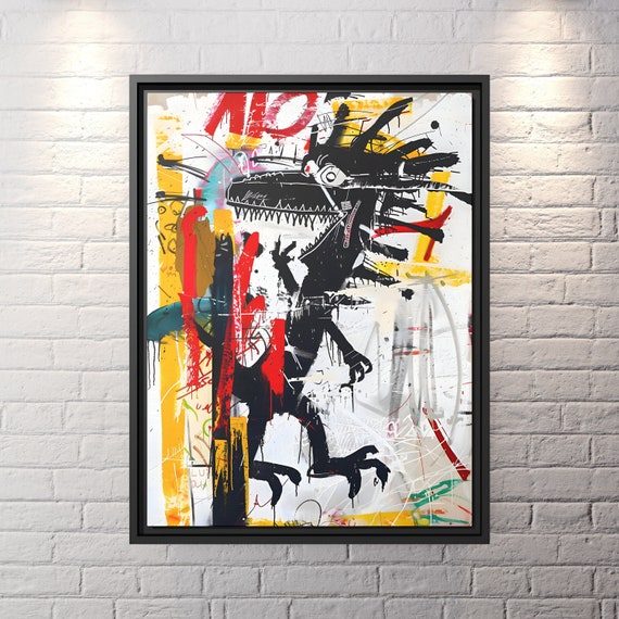 Graffiti Canvas Wall Art Street Art Print Dinosaur King Modern Wall Art King of Street Art Canvas Print Graffiti Art Creative Wall Decor
