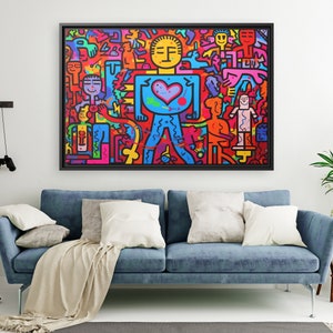 Keith Haring Wall Art Haring Pop Art Keith Haring Pop Artwork Pop Culture Poster Keith Haring Popart Street Art on Canvas Keith Pop Art