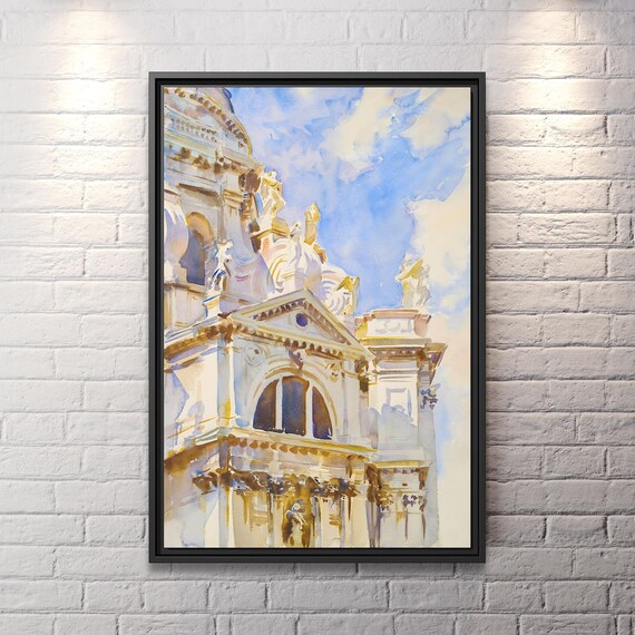 Painting John Singer Sargent The Salute Venice John Singer Sargent Venice Painting Sargent Artwork Italy Wall Art Architecture Canvas Print