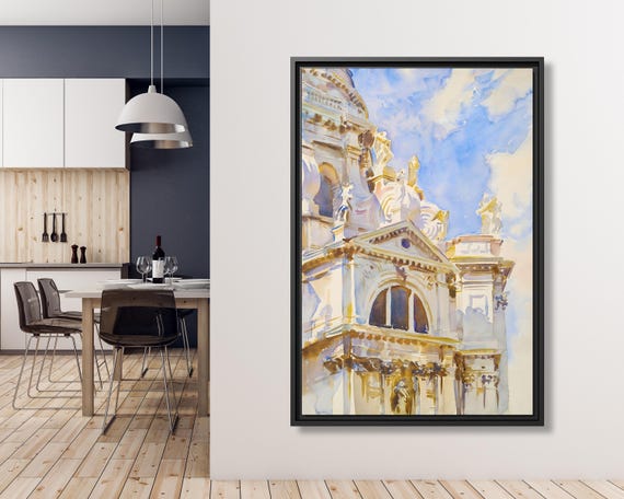 Painting John Singer Sargent The Salute Venice John Singer Sargent Venice Painting Sargent Artwork Italy Wall Art Architecture Canvas Print
