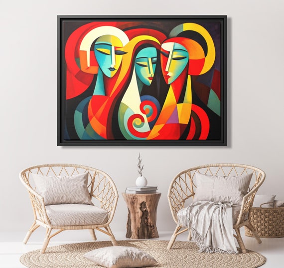 Wall Art Picasso Pint Modern Cubism Painting Picasso Canvas Big Painting Pop Culture Poster Picasso Cubist Wall Art New Homeowner Gift Print