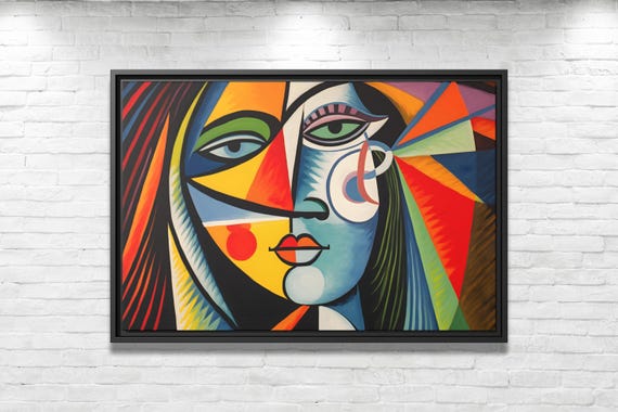 Wall Art Picasso Pint Modern Cubism Painting Picasso Canvas Big Painting Cubism Picasso Modern Cubist Wall Art New Homeowner Gift Print Idea