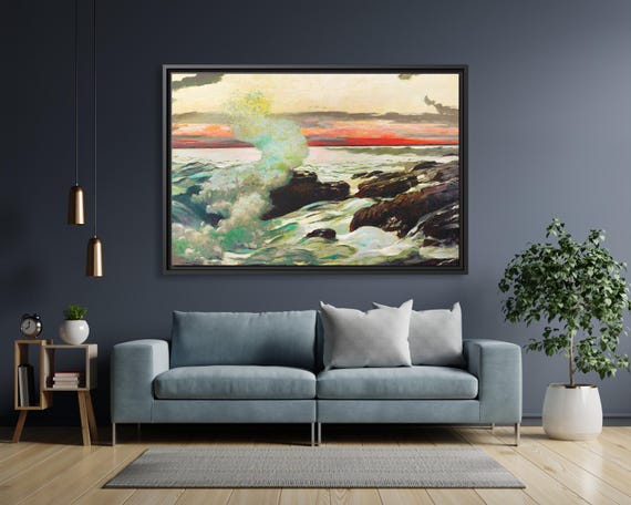 Winslow Homer West Point Winslow Homer Artwork Sea Painting Ocean Wall Art Sea Winslow Homer Painting Sea Canvas Print Ocean Scenic Print