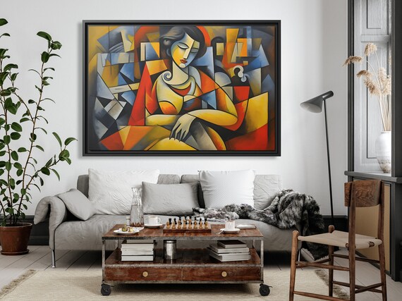 Wall Art Picasso Pint Modern Cubism Painting Picasso Canvas Big Painting Pop Culture Poster Picasso Cubist Wall Art New Homeowner Gift Print